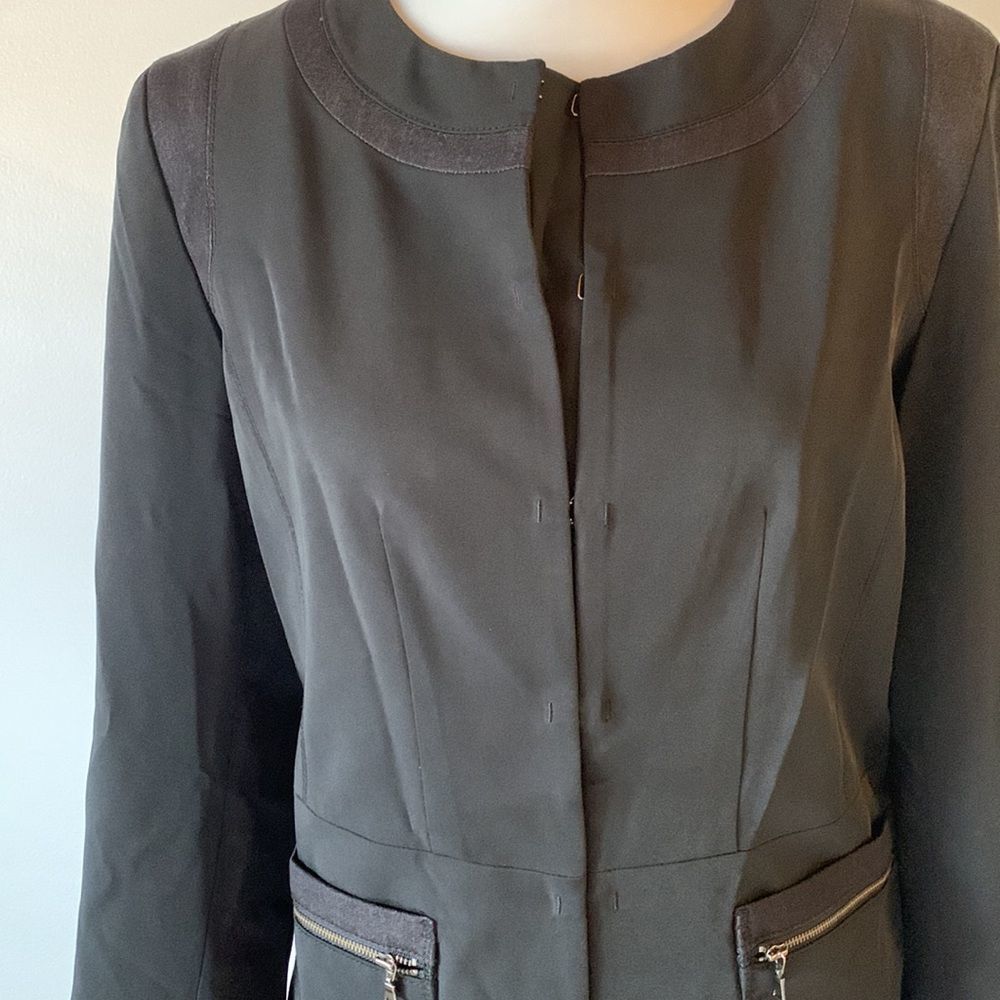 [Tahari] Black Double Zipper Pocket Blazer - 10 - Picture 8 of 8